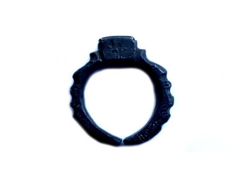 NEW ITEM - The 5Ss - Solid, Sculpted, Stamped, Sterling  Silver Tribal Ring. Original-Unique Design, Oxidized - 5mm Thick - c/a 20g