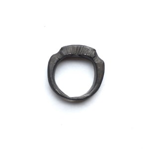 NEW ITEM Sculpted & Stamped Sterling Silver Ring Antique Roman Style Oxidized Dark 5mm Thick 14g image 2