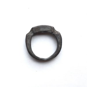 NEW ITEM Sculpted & Stamped Sterling Silver Ring Antique Roman Style Oxidized Dark 5mm Thick 14g image 1