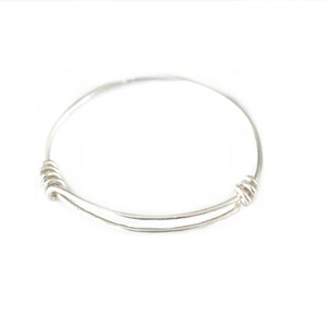 STERLING LOOP BRACELET Round Silver 925 Adjustable Size image 1