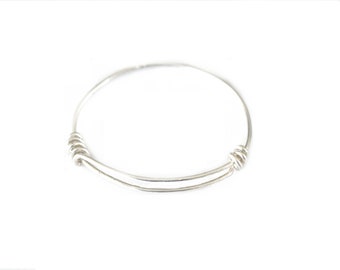 STERLING LOOP BRACELET - Round Silver 925 - Adjustable Size