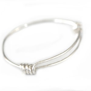 STERLING LOOP BRACELET Round Silver 925 Adjustable Size image 2