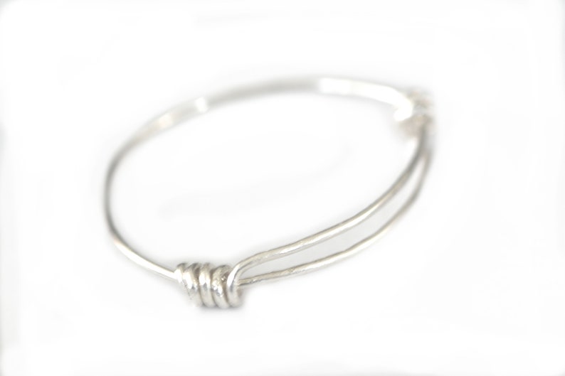 STERLING LOOP BRACELET Round Silver 925 Adjustable Size image 2