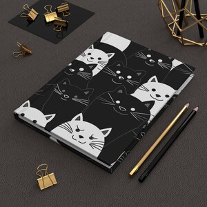 Carnet cartonné chat fantaisiste : joli carnet de notes et cadeau unique pour les amoureux des félins