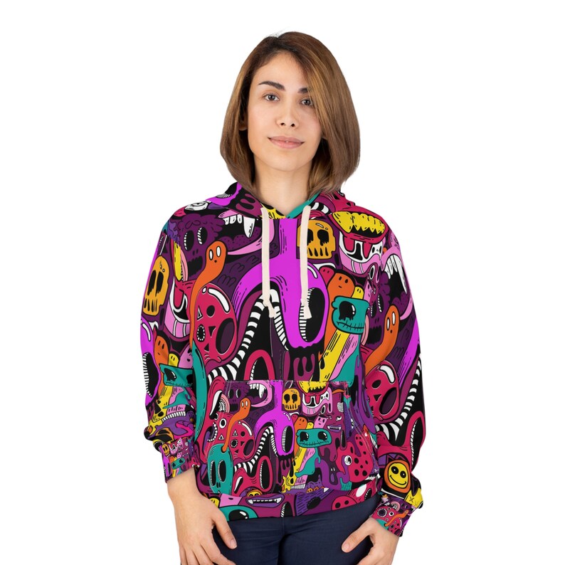 Bold Trendy Graffiti Art Hoodie, Unisex Hoodie, Colourful Cozy Graphic