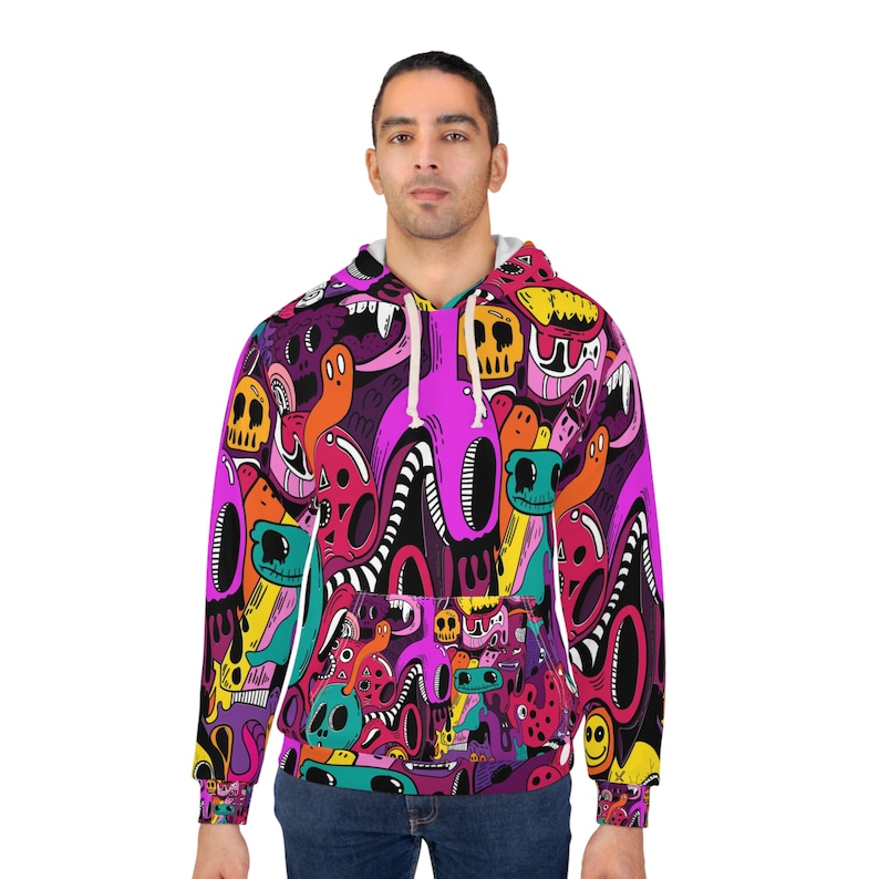 Bold Trendy Graffiti Art Hoodie, Unisex Hoodie, Colourful Cozy Graphic