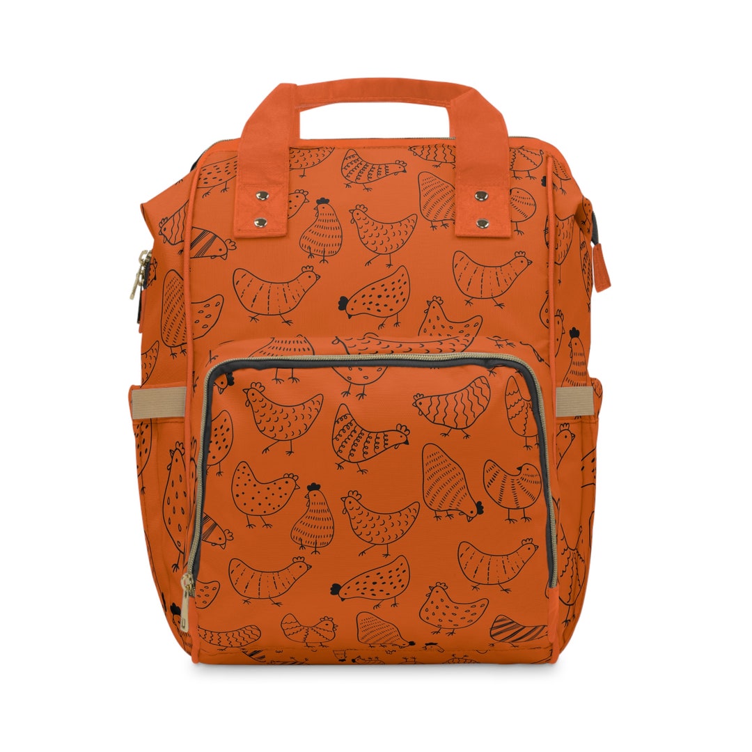 Multifunctional Diaper Bag Backpack, Cute Chicken Multi Purpose Diaper