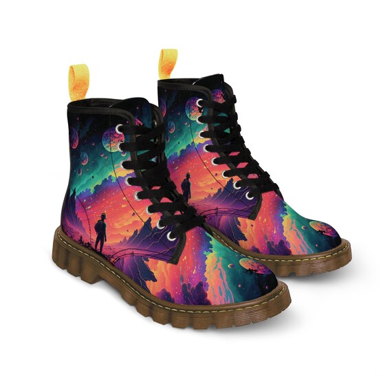 Gorgeous Galaxy last man standing dragon men s nylon canvas boots with rear pull loop