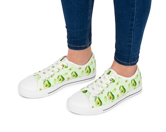 Avocado Pattern Women's Low Top Sneakers | Avocado Print Shoes