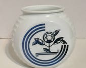Vintage Vitrock Fire King Blue Swirl Grease Jar
