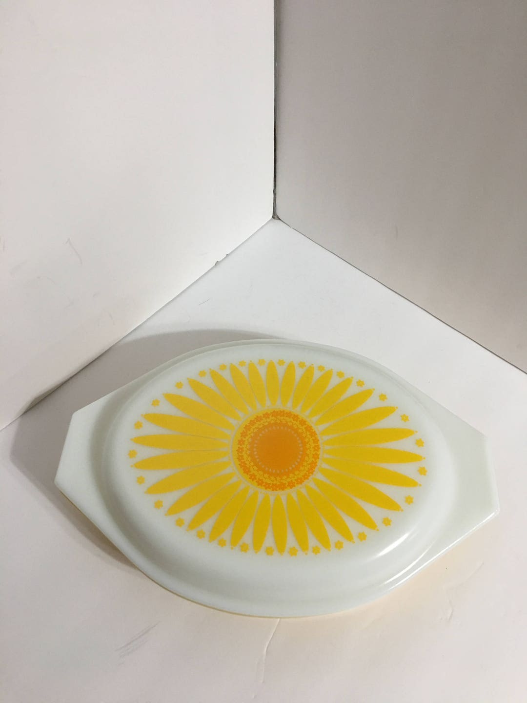 Vintage Pyrex Sunflower Divided Baking Dish Etsy Canada