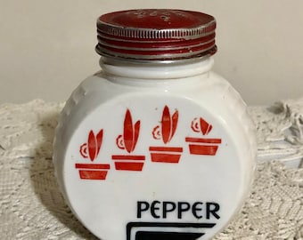 Vintage Vitrock Fire King Tulip Pepper Shaker