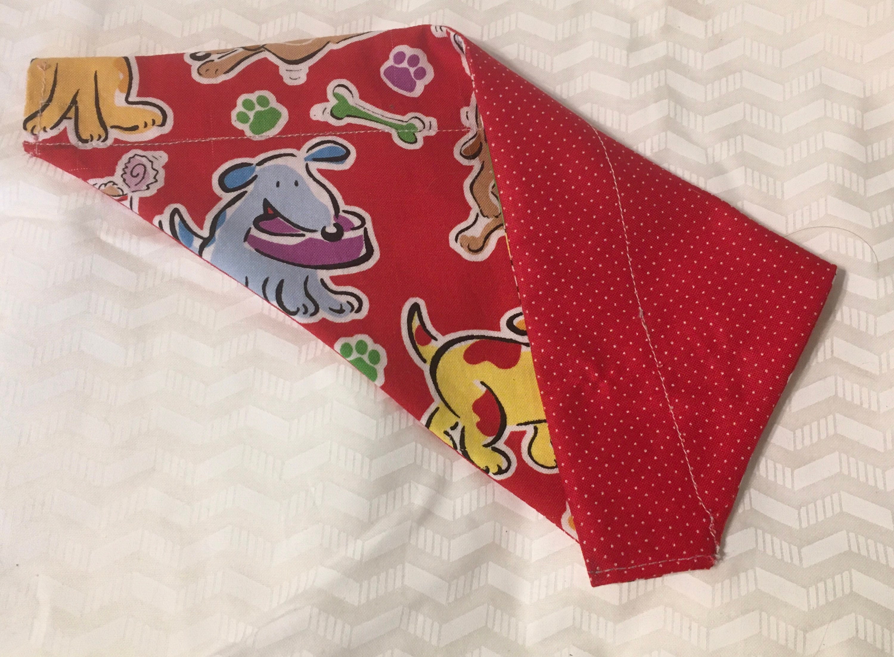 Dog Bandana Size Small doggy print reversible Etsy