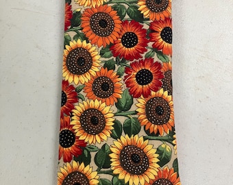 Estuche para gafas de sol y anteojos, estampado de girasol, 7 1/2 x 3 1/2 pulgadas