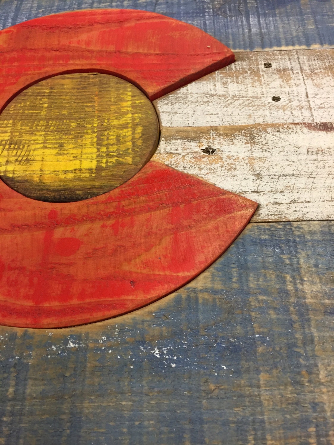Reclaimed Wood Colorado Flag Etsy