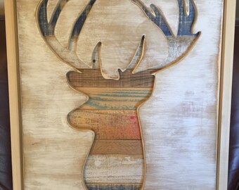 Pallet wood Buck Silhouette