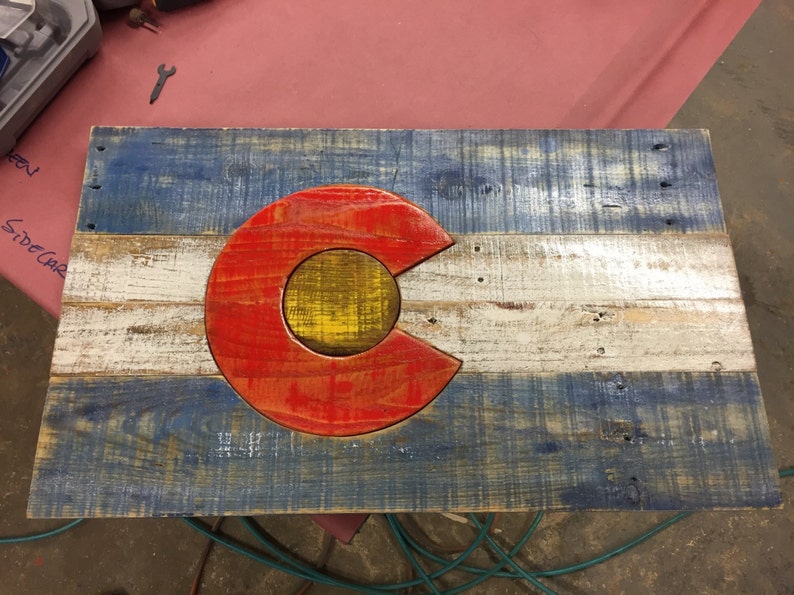Reclaimed Wood Colorado Flag