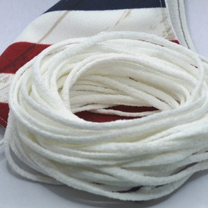 25 yards American white elastic cord for earloop sewing crafting face cover 4mm Made in USA