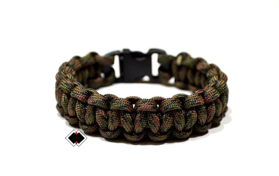 paracord survival bracelet wetland camo handmade in USA