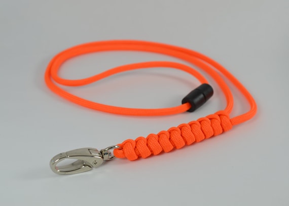 neon orange paracord lanyard - 550 paracord - break away buckle - made in USA