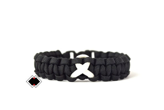 Lung Cancer Awareness White Ribbon 550 paracord survival bracelet Handmade in USA