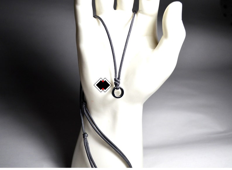 Adjustable Magnetic hematite microcord necklace handmade in USA image 2