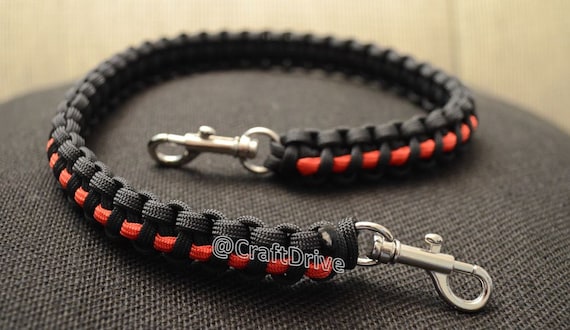 Firefighter thin red line - 550 paracord survival lanyard - handmade