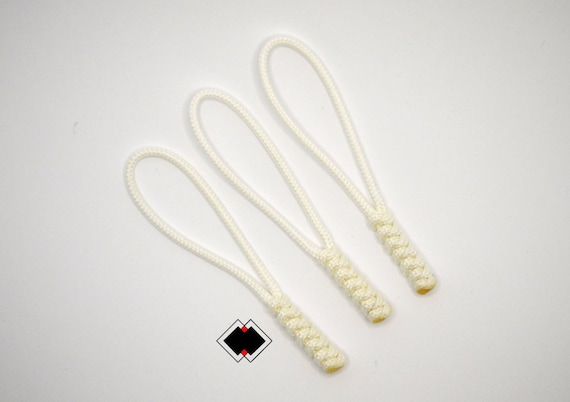 3 pack white glow in the dark 275 paracord zipper pulls clothing keychain lanyard WHITE GLOW in the dark