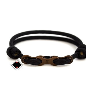 Bike chain paracord bracelet custom color handmade in USA - black
