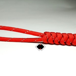 Paquete de 6 tiradores de cremallera de paracord 550 rojo reflectante, llavero, cordón para cuchillo, hecho a mano en EE. UU.