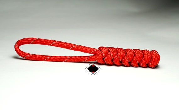 6 pack reflective red 550 paracord zipper pulls keychain knife lanyard handmade in USA