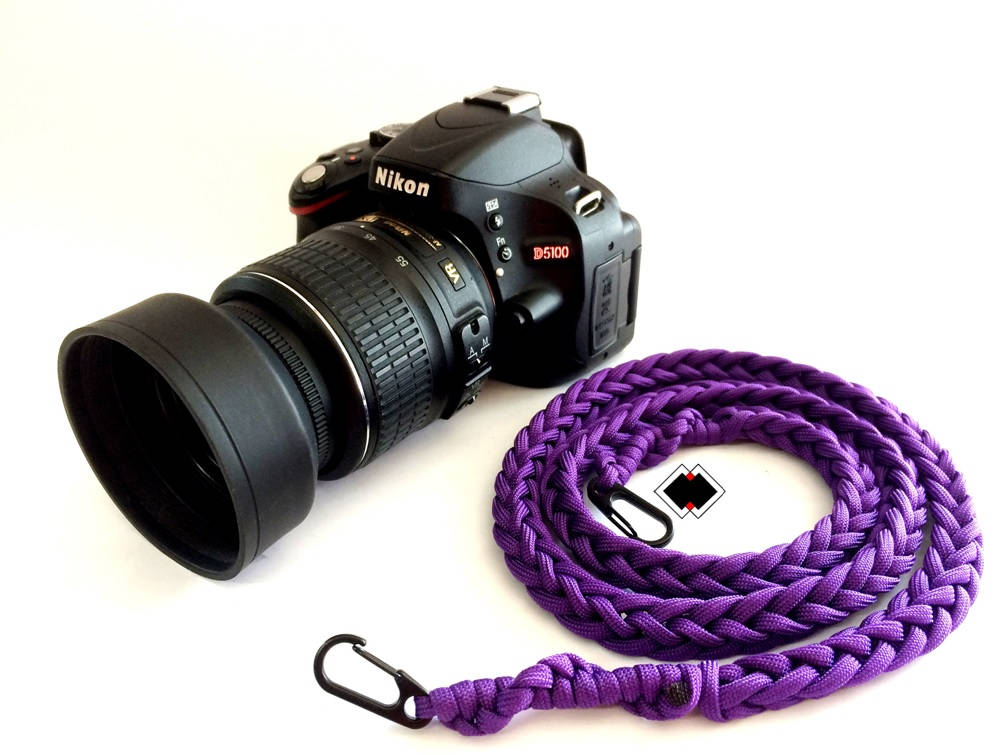 paracord camera strap - custom color - purple - made in USA