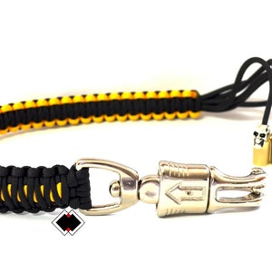 Biker “get-back” Whip - Panic Snap - Black and Yellow - handmade