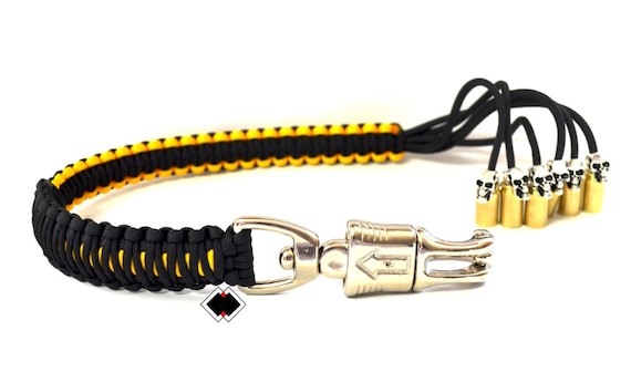 Biker “get-back” Whip - Panic Snap - Black and Yellow - handmade