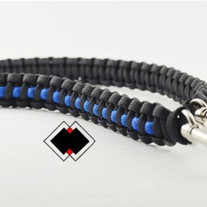 Police thin blue line 550 paracord survival lanyard handmade image 1