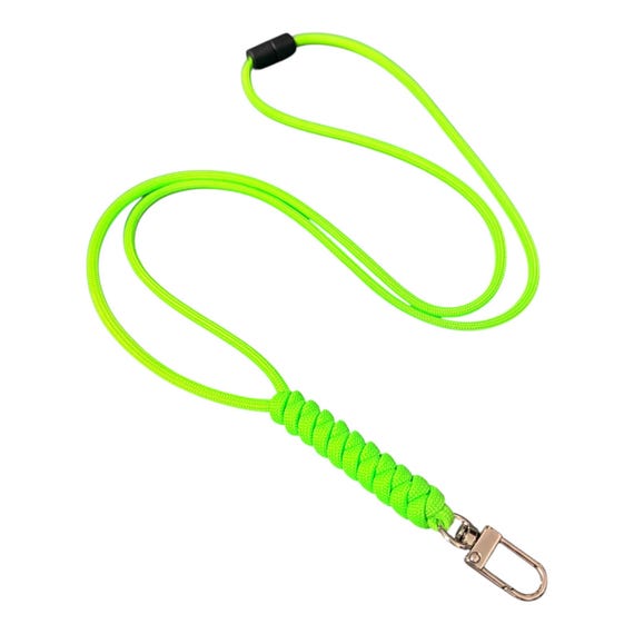 neon green paracord lanyard - 550 paracord - break away buckle - made in USA