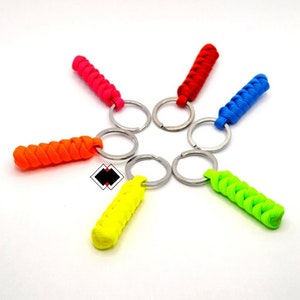 Customizable Minimalist paracord keyring keychain - custom color - handmade in USA