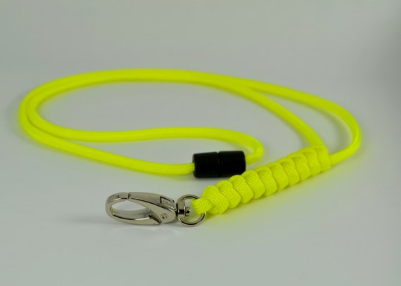 neon yellow paracord lanyard - 550 paracord - break away buckle - made in USA