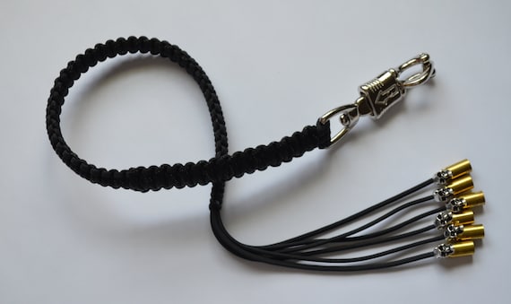 Biker “get-back” Whip - Panic Snap - Black & Black Reflective 550