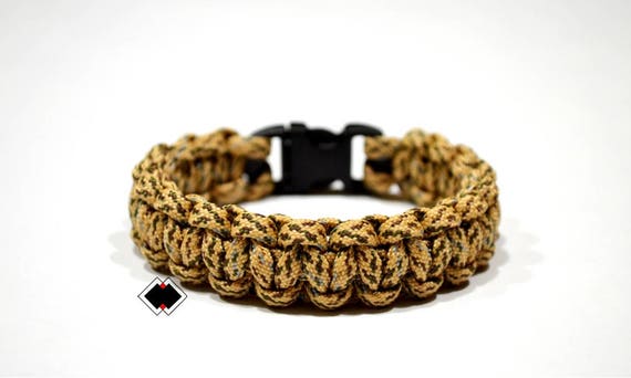 paracord survival bracelet desert camo handmade in USA