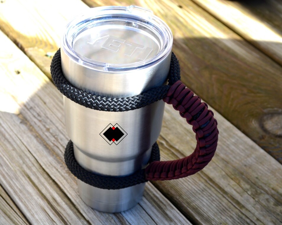 Handcrafted Paracord Tumbler Handle, Custom Colors, Mug Handle