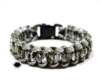 paracord survival bracelet siberian camo handmade in USA