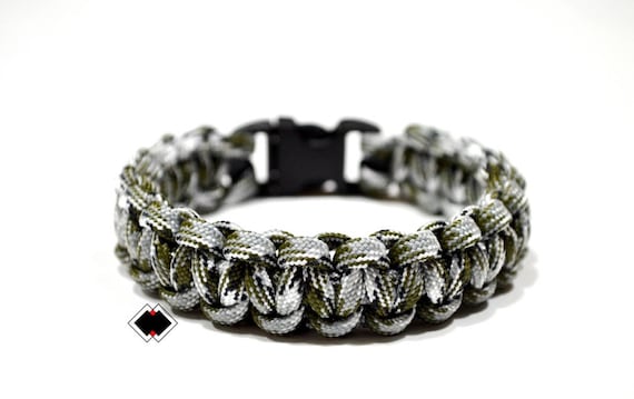 paracord survival bracelet siberian camo handmade in USA