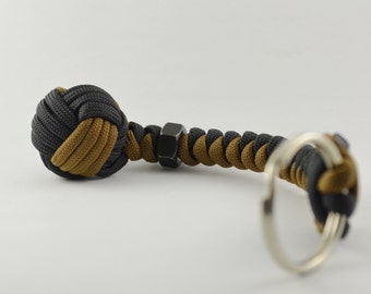Customizable 3/4" Monkey Fist keychain - 550 Paracord - Handmade - (bcb)