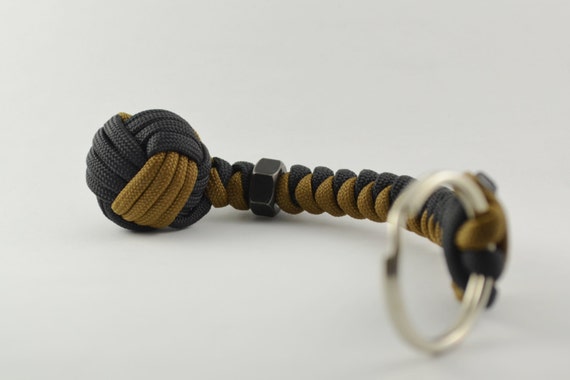 Customizable 3/4" Monkey Fist keychain - 550 Paracord - Handmade - (bcb)