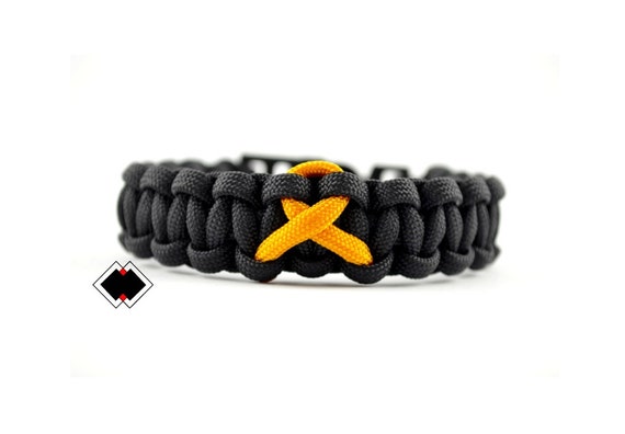 Childhood Cancer Awareness Gold Ribbon 550 paracord survival bracelet Handmade in USA