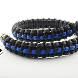 Police thin blue line 550 paracord survival lanyard handmade image 2