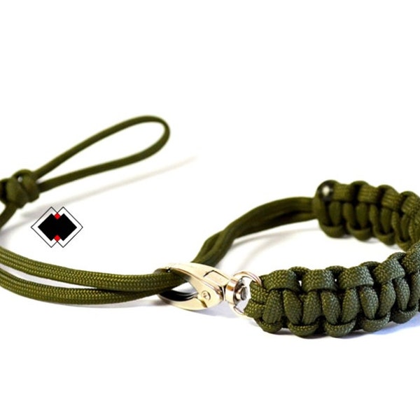 paracord camera wrist strap - OD Green - adjustable - made in USA