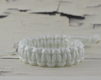 Paracord mad max style Survival Bracelet - WHITE