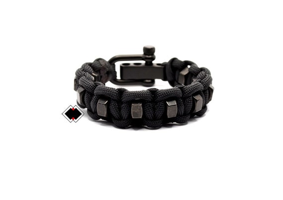 Adjustable Hex Nuts - 550 paracord bracelet - Handmade in USA - black or custom color